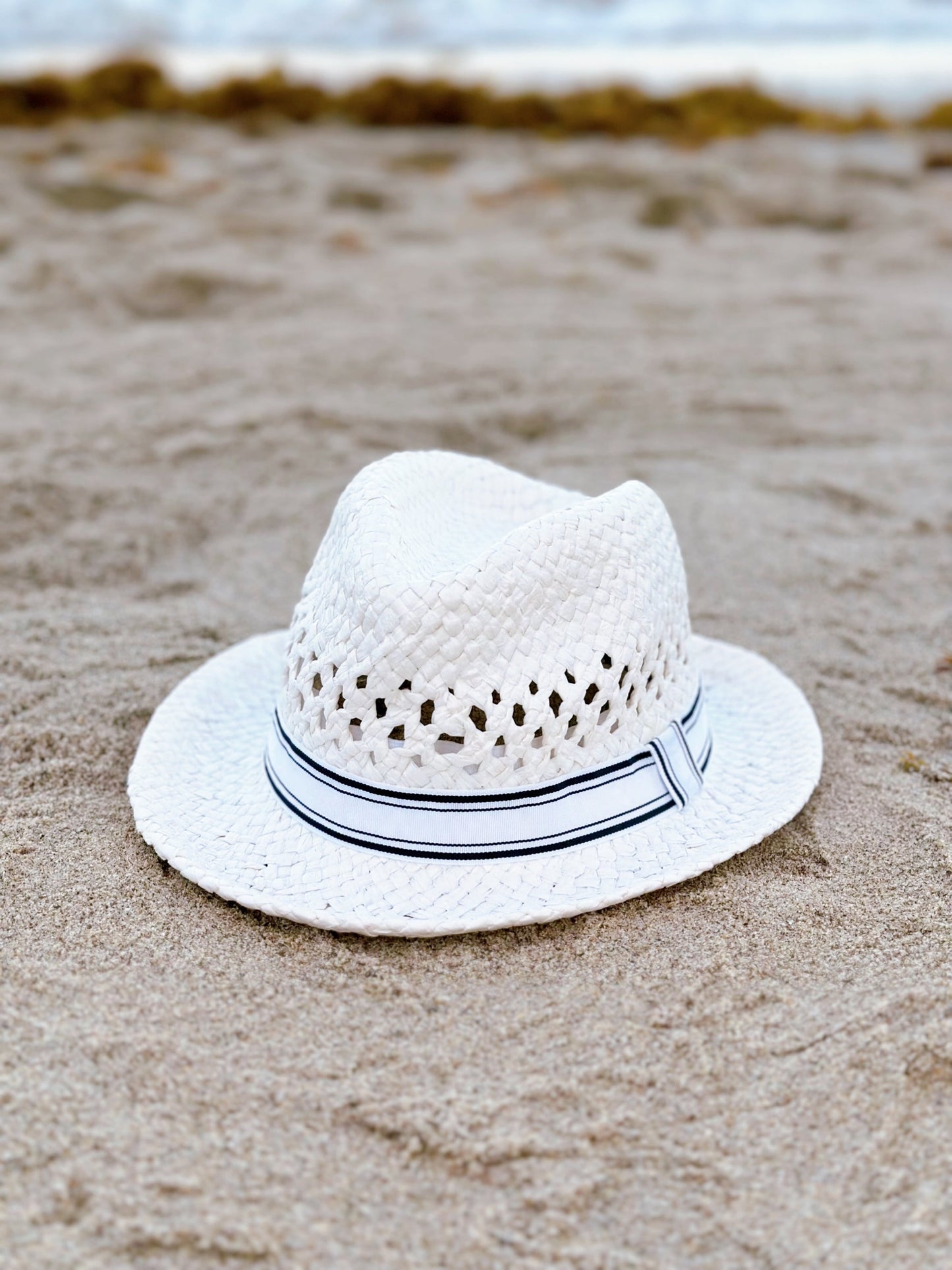 ‘Happier at the Beach’ Fedora Sun Hat