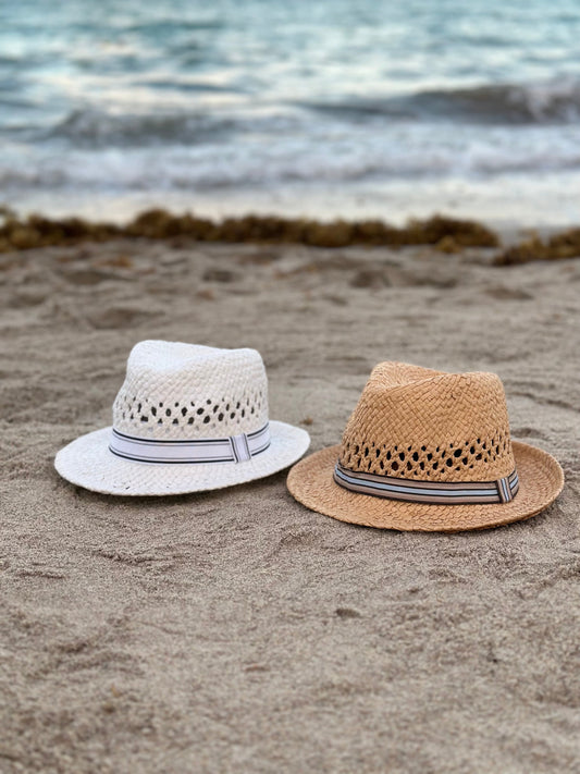 ‘Happier at the Beach’ Fedora Sun Hat