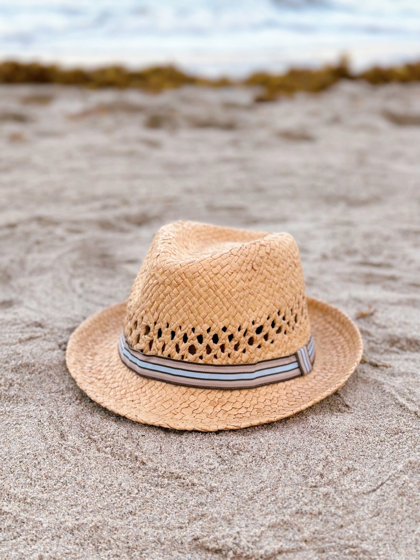 ‘Happier at the Beach’ Fedora Sun Hat